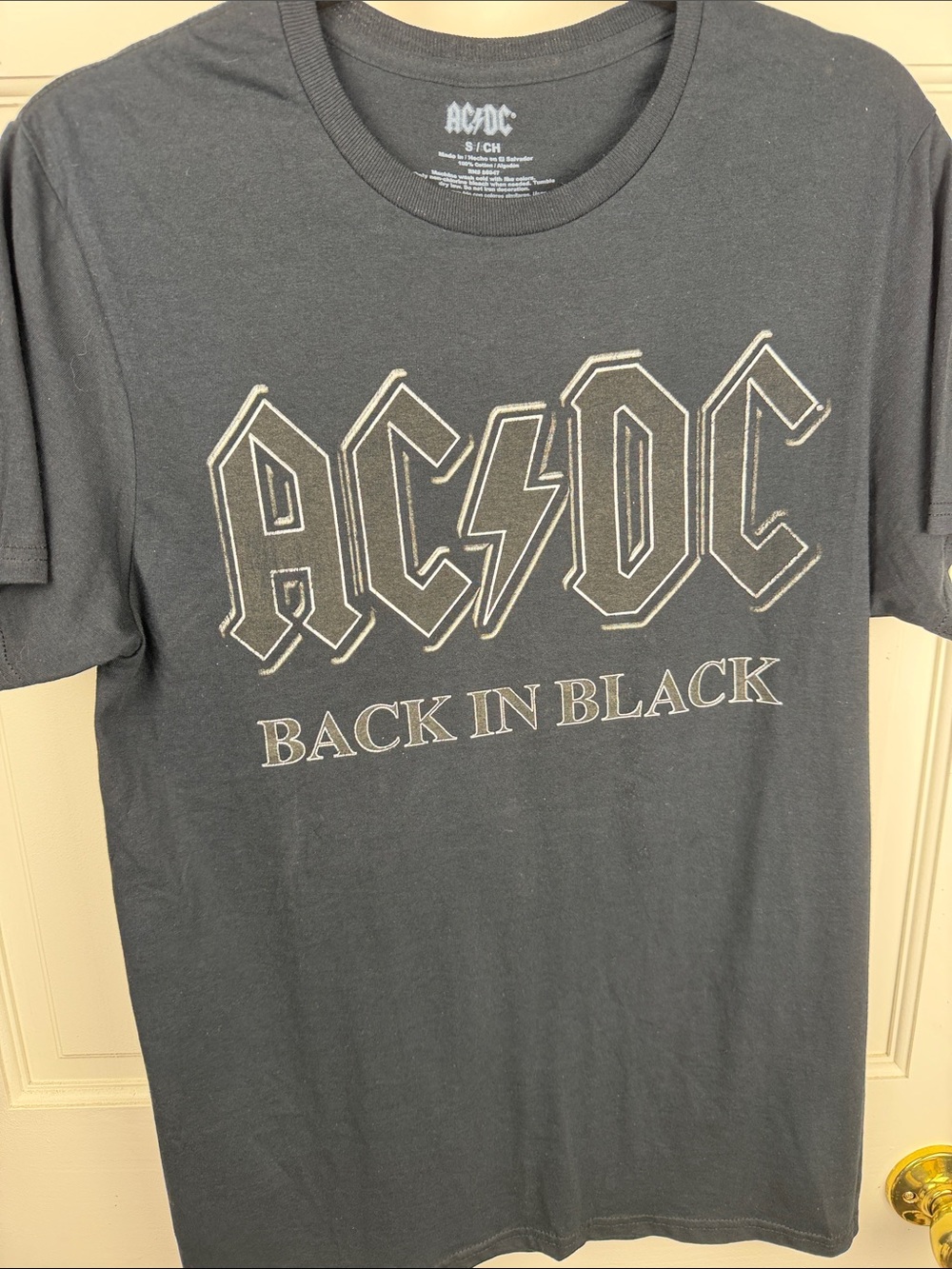 AC/DC Black 'Back In Black' Short Sleeve Graphic Tee